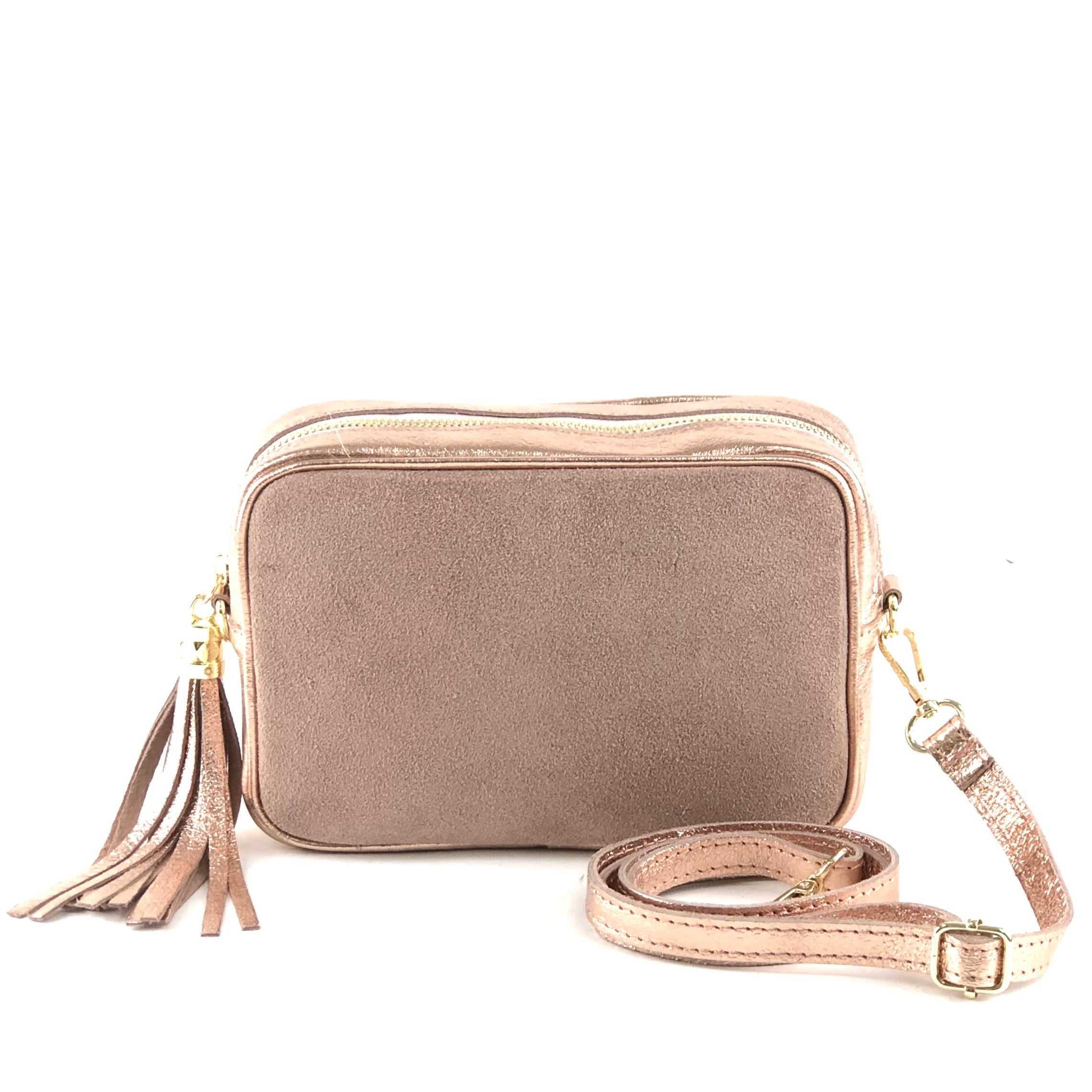 Lædertaske med metallic kanter