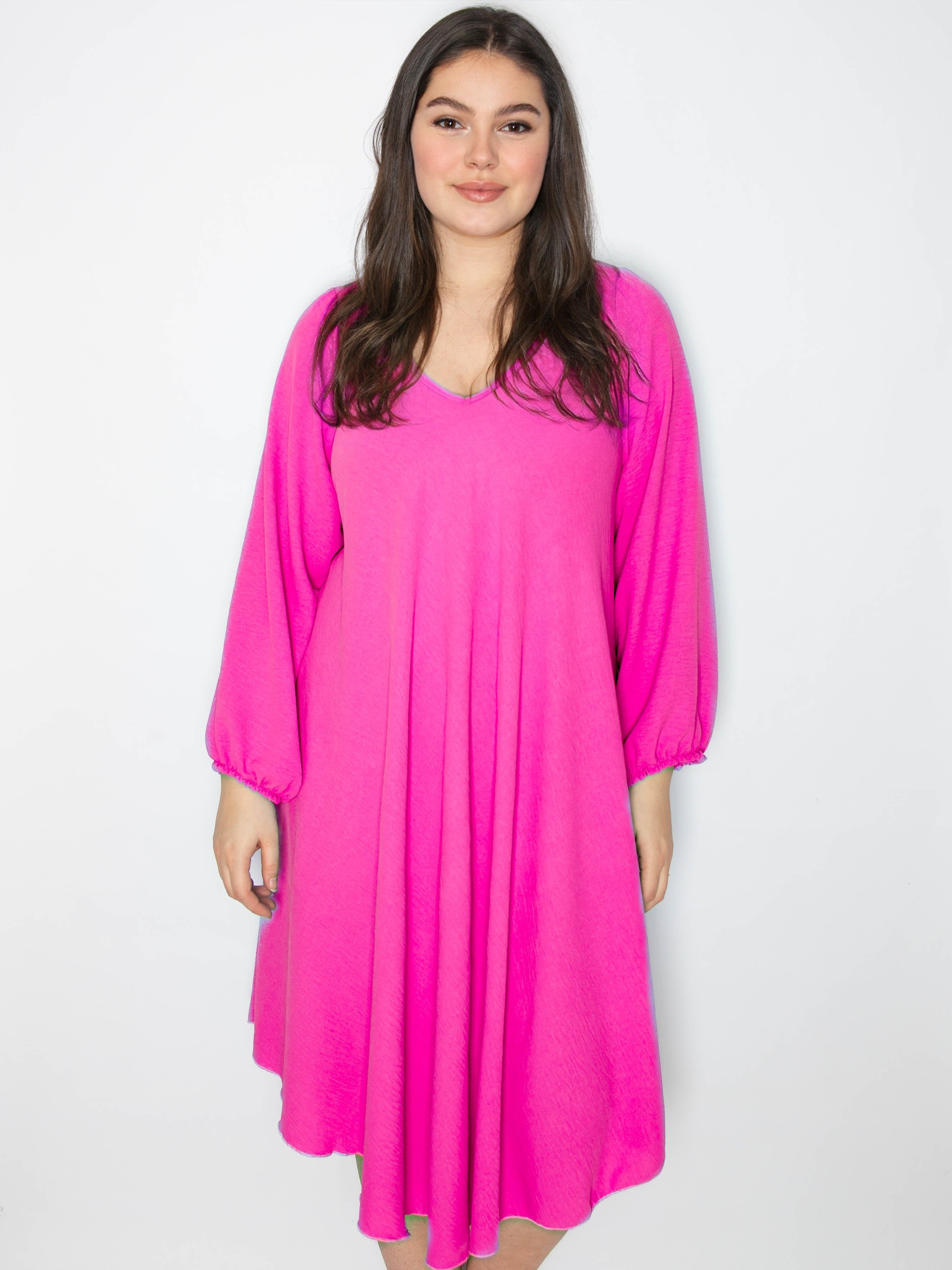 A-shape kjole med lange ærmer - Brystmål 140cm - Viskose Polyester Elastan
