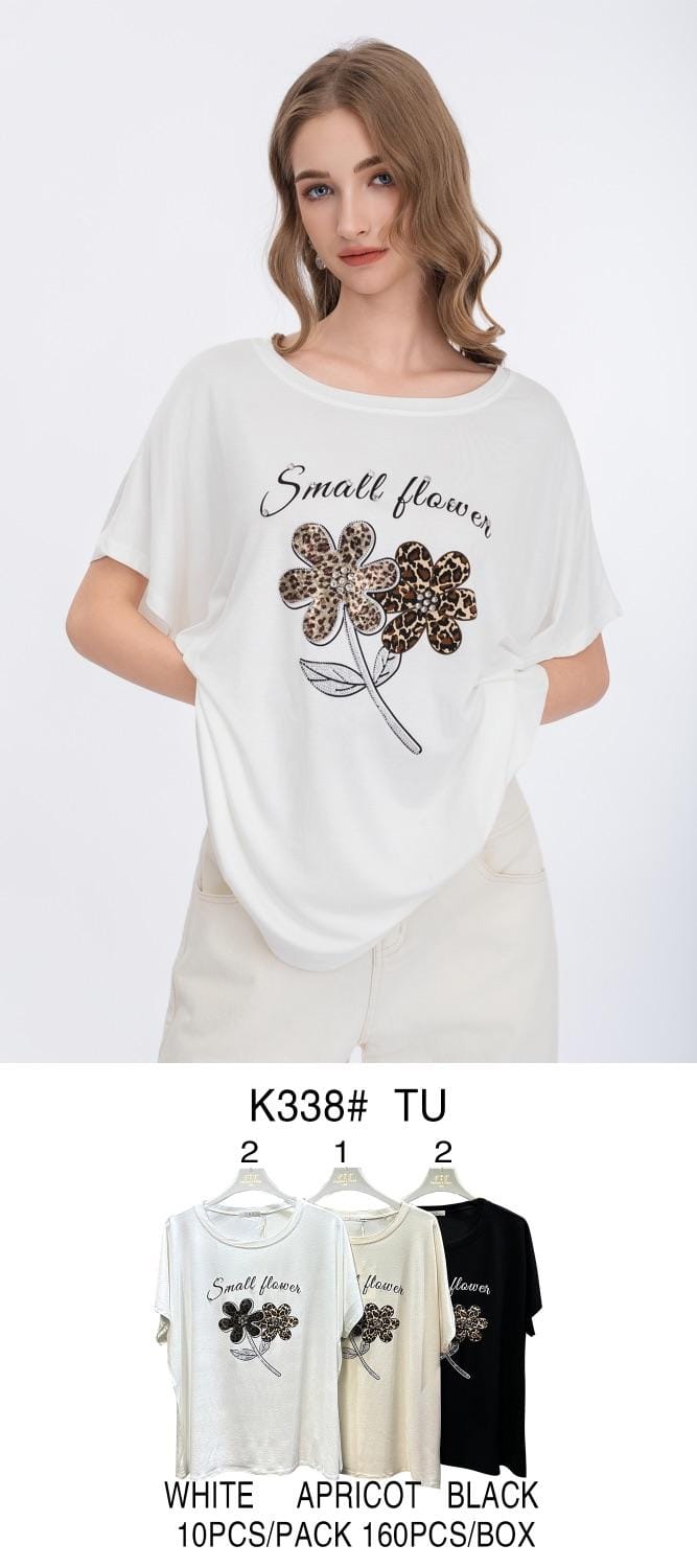 T-shirt med leopard blomster - ITMARTS25