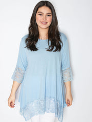 Blonde bluse trekvart ærme