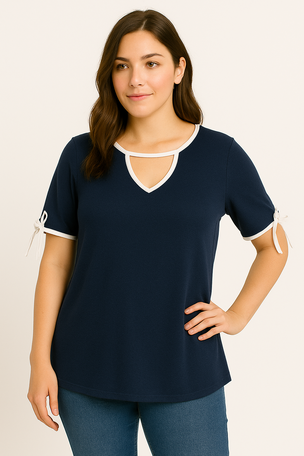 Bluse med kontrast syninger - ITMAJ25