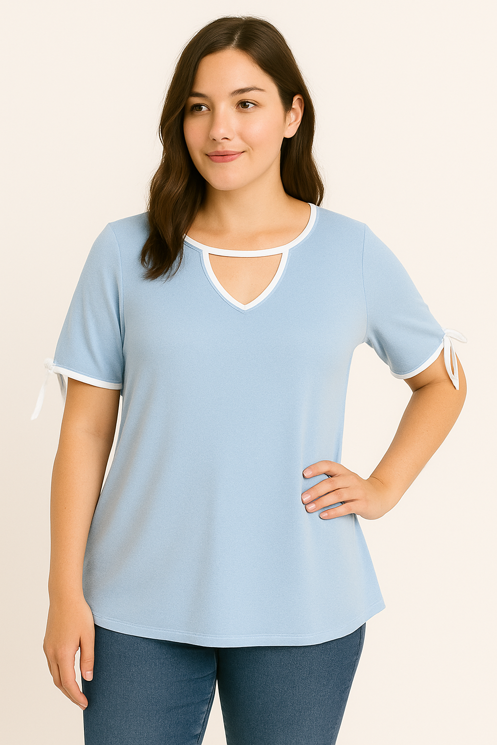 Bluse med kontrast syninger - ITMAJ25