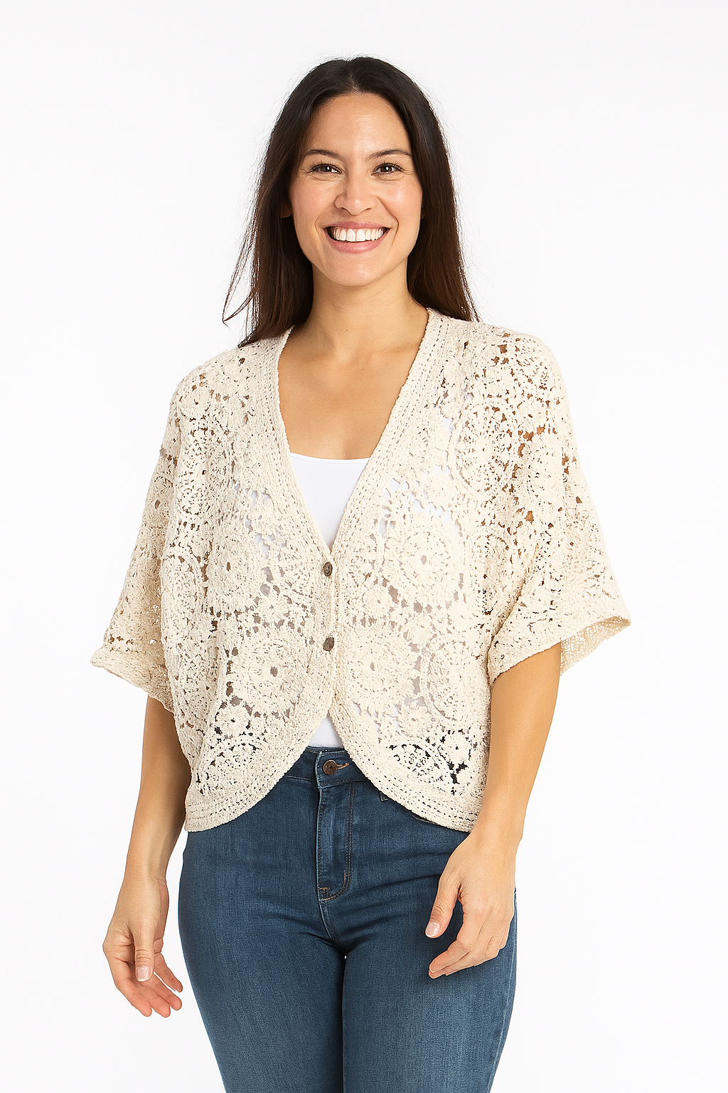 Hæklet cardigan med perler - ITJULI25