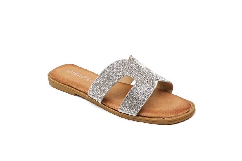 Sandaler med bling flade h front by Krone 1