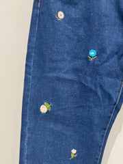 Mom fit jeans med broderet blomster darkwash plus size by G-Smack