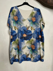 Guld strik t shirt med blomster