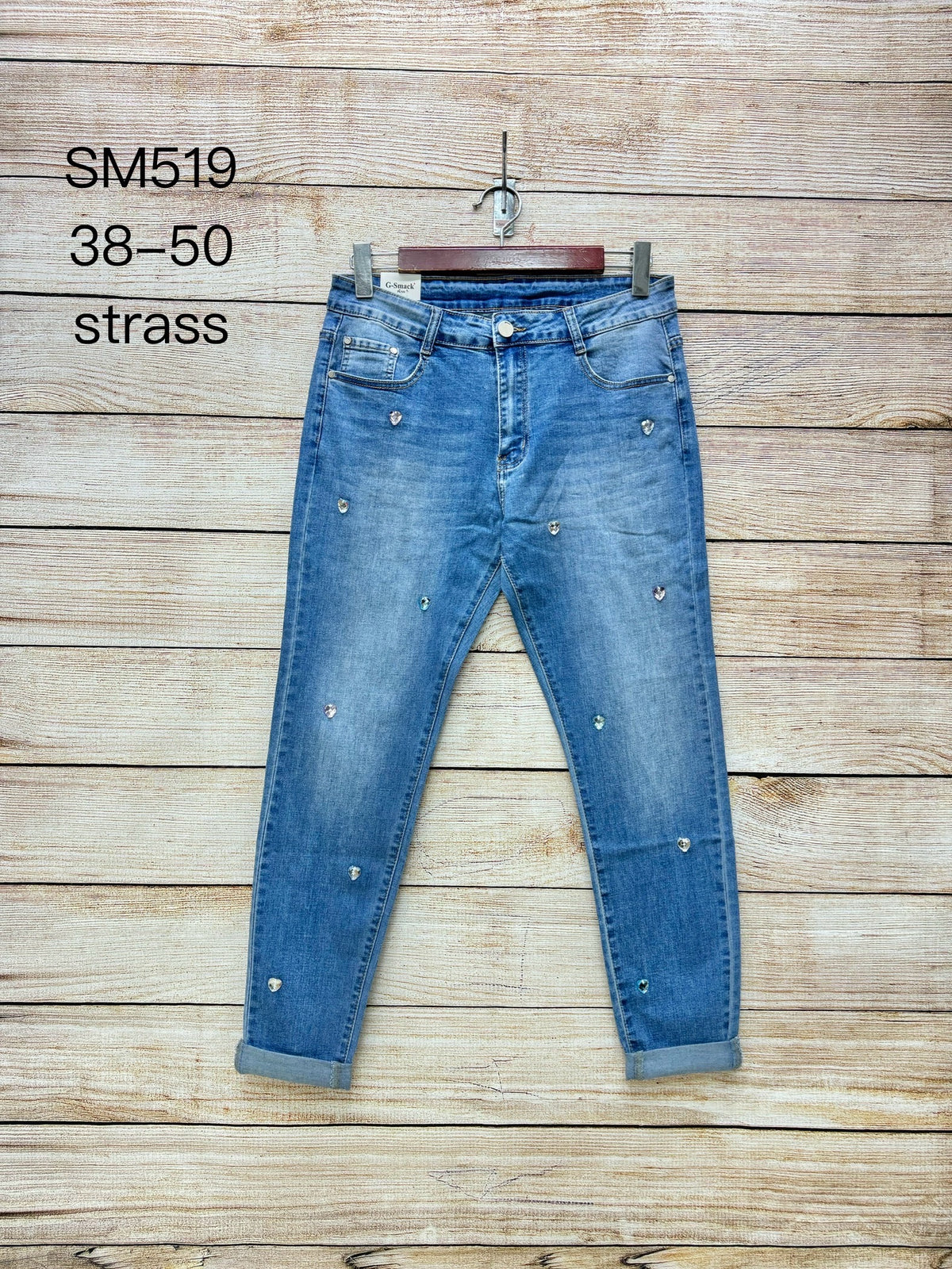 Jeans med sølv hjerter by Krone 1