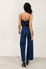 Jeans med vidde og flosset detaljer darkwash by G-Smack