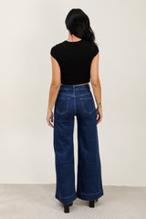 Jeans med vidde og bredt strykke forneden by G-Smack