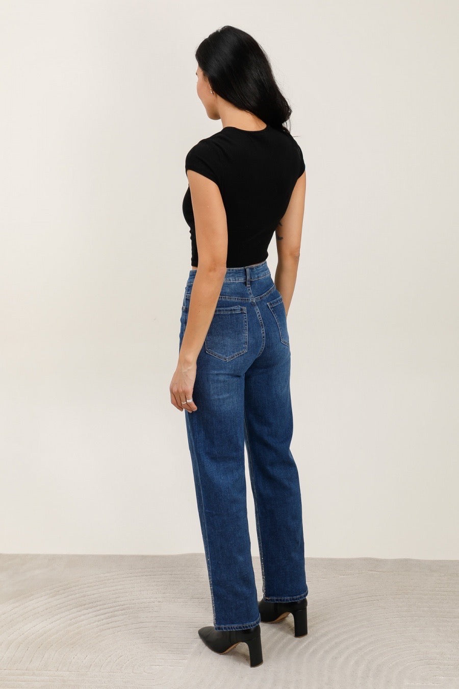 Jeans med vidde og bling forneden by G-Smack