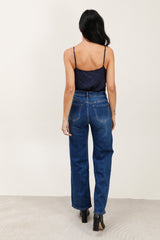 Jeans med bling hjerte knapper