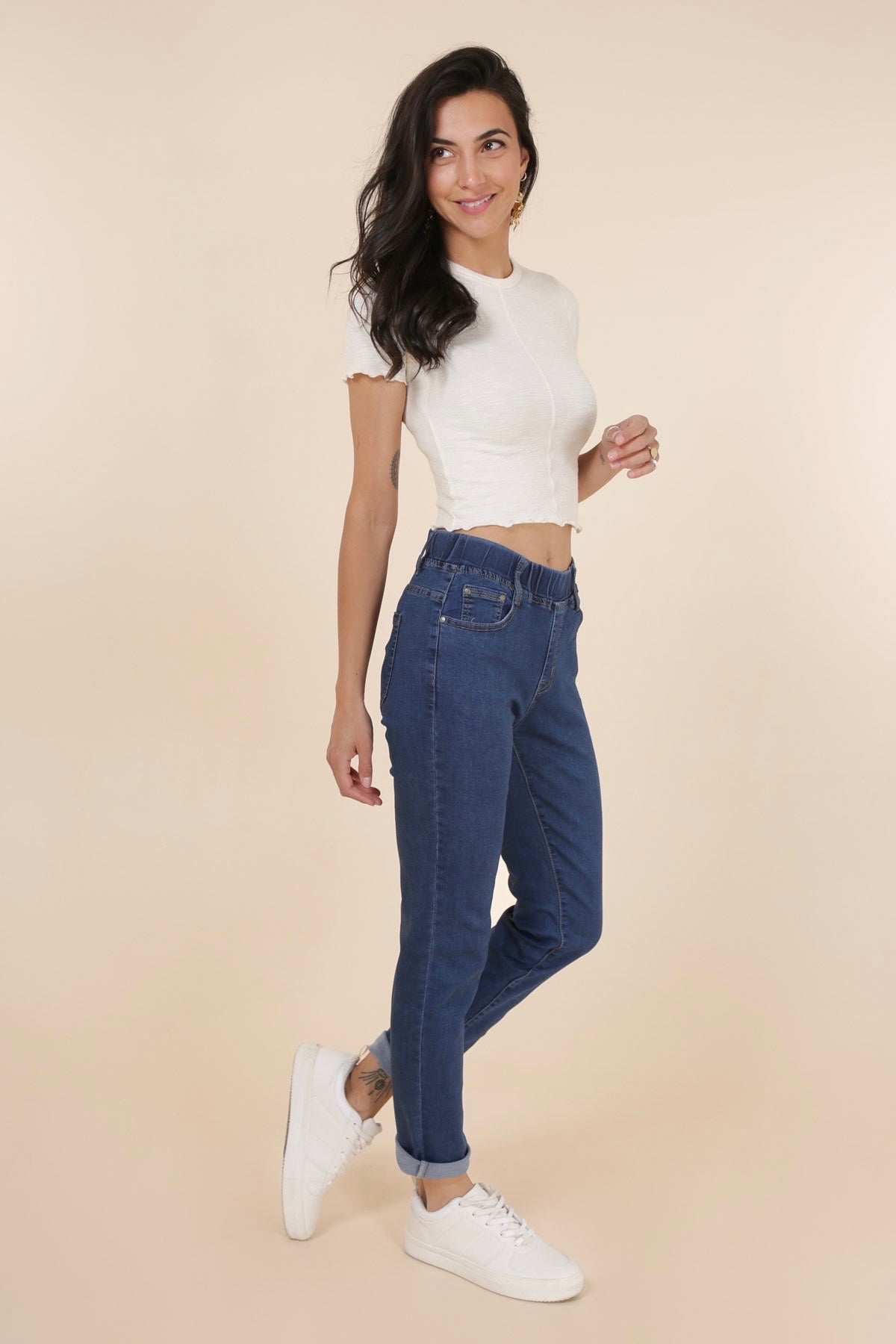 Jeans med elastik i taljen by G-Smack