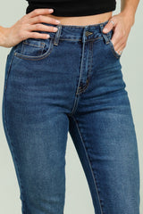 Mom fit jeans med fold