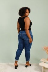 Mom fit jeans med stjerne studs og bling