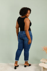 Jeans med perleblomster og bling