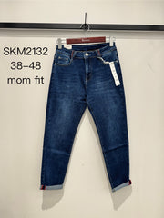 Mom fit jeans med røde syninger by G-Smack