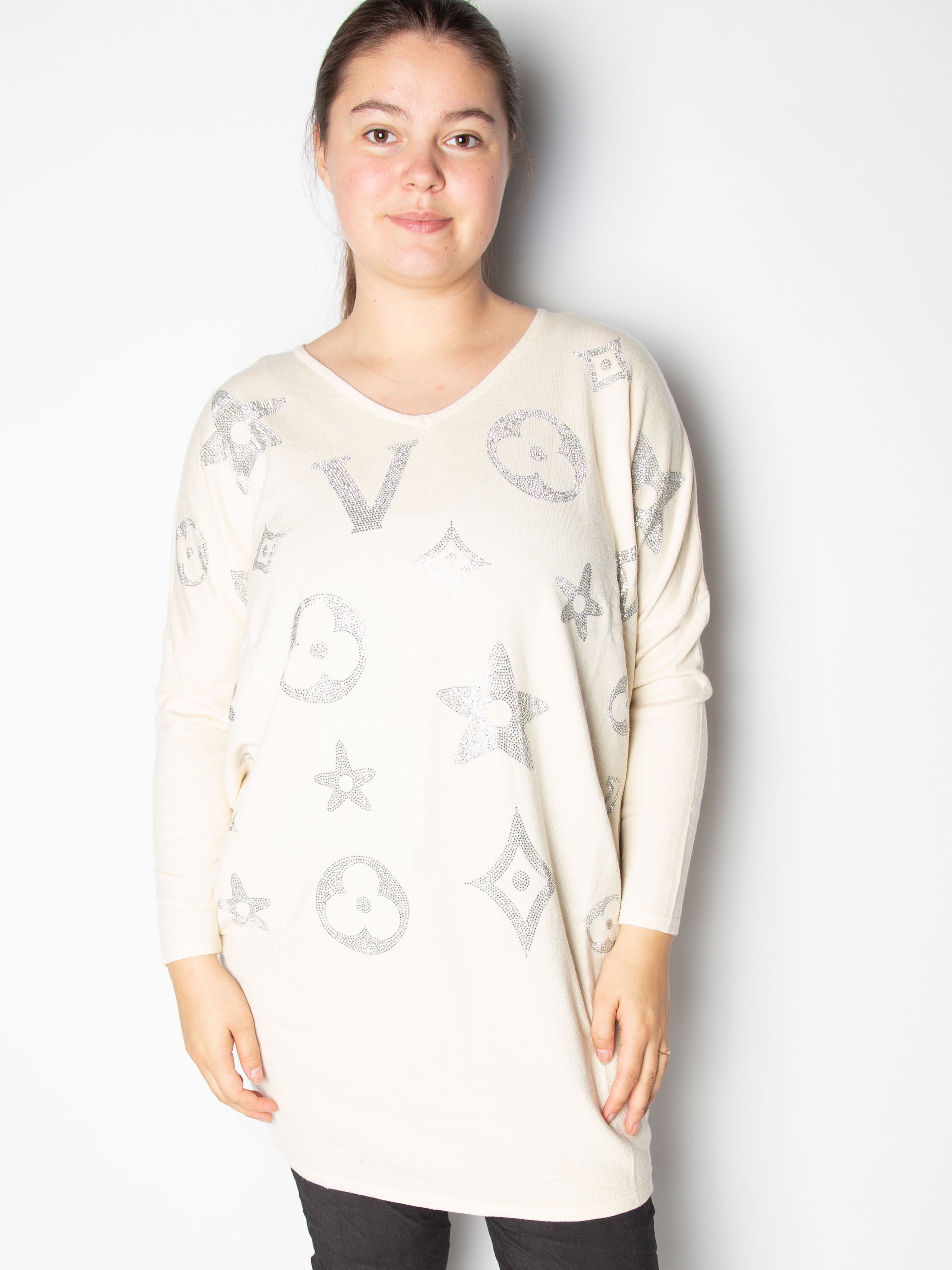 Striktrøje med bling motiver - ITSEP24