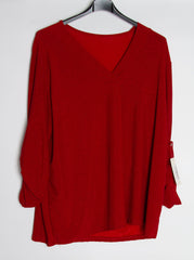 Glitter bluse med v-udskæring - Brystmål 140cm - Ingen returret - ITNOV24