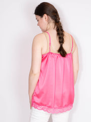 Satin top med blonde