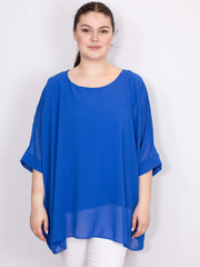 Oversize chiffon bluse - Brystmål 140cm - Ingen returret