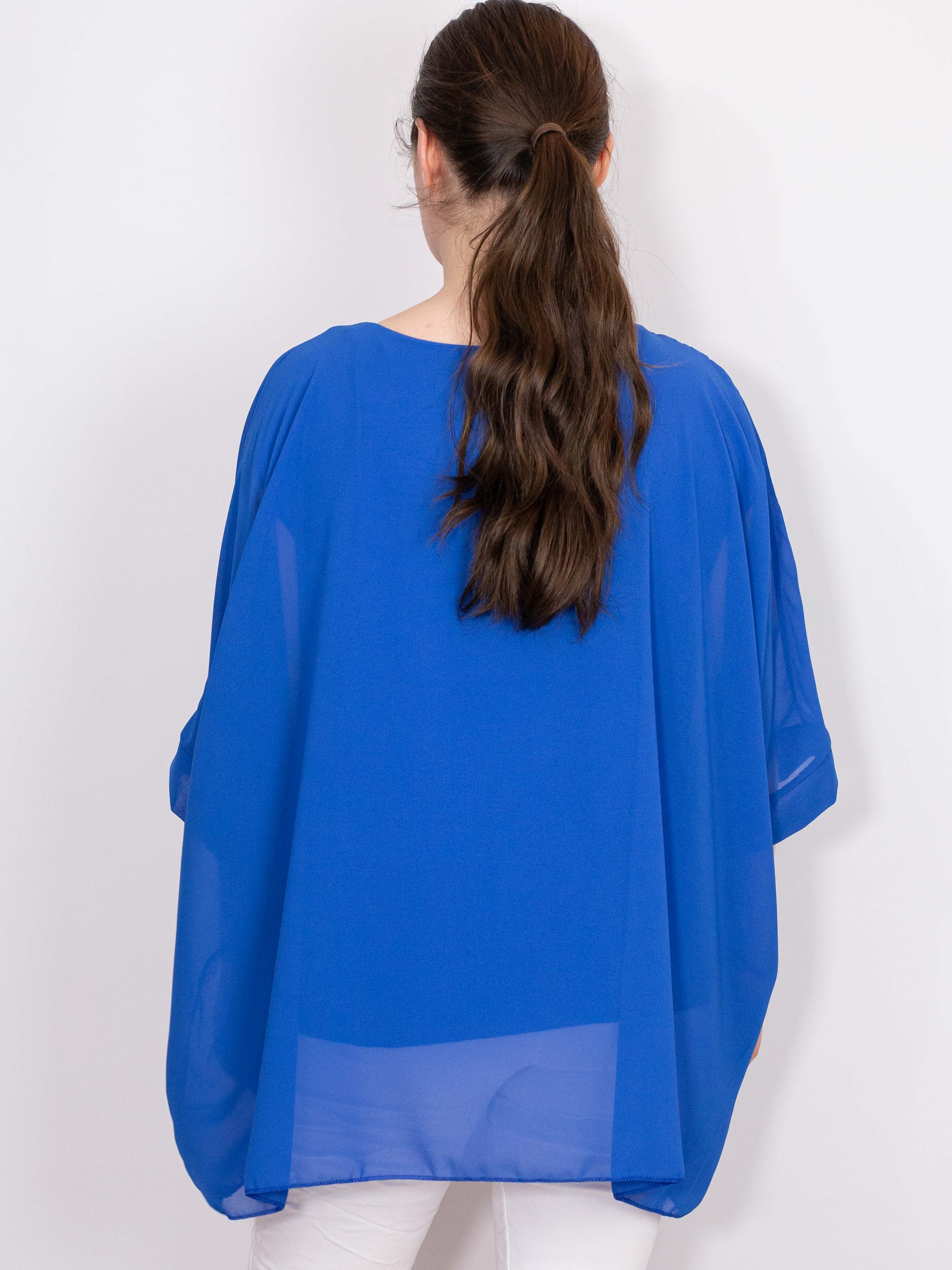 Oversize chiffon bluse - Brystmål 140cm - Ingen returret