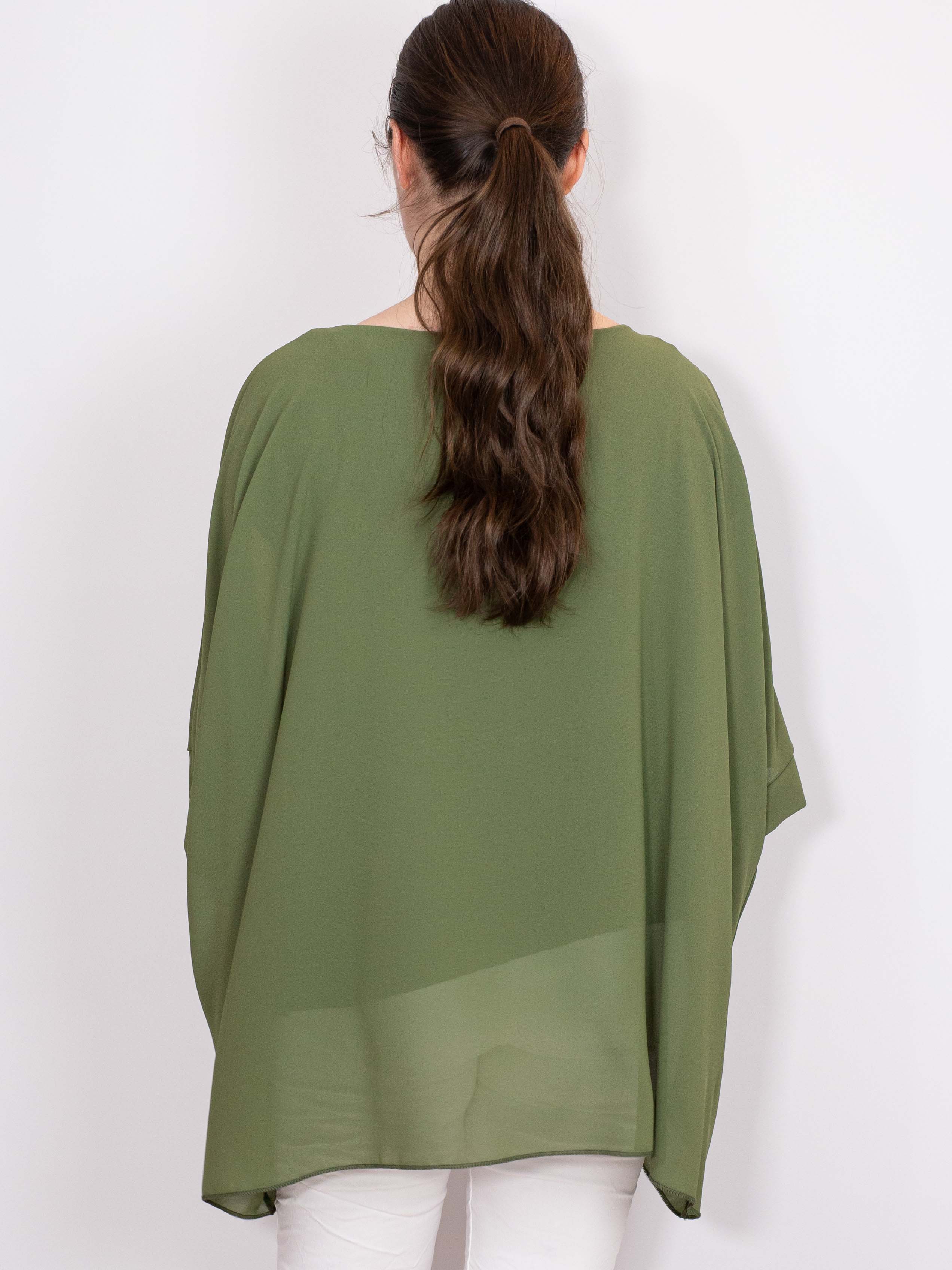 Oversize chiffon bluse - Brystmål 140cm - Ingen returret