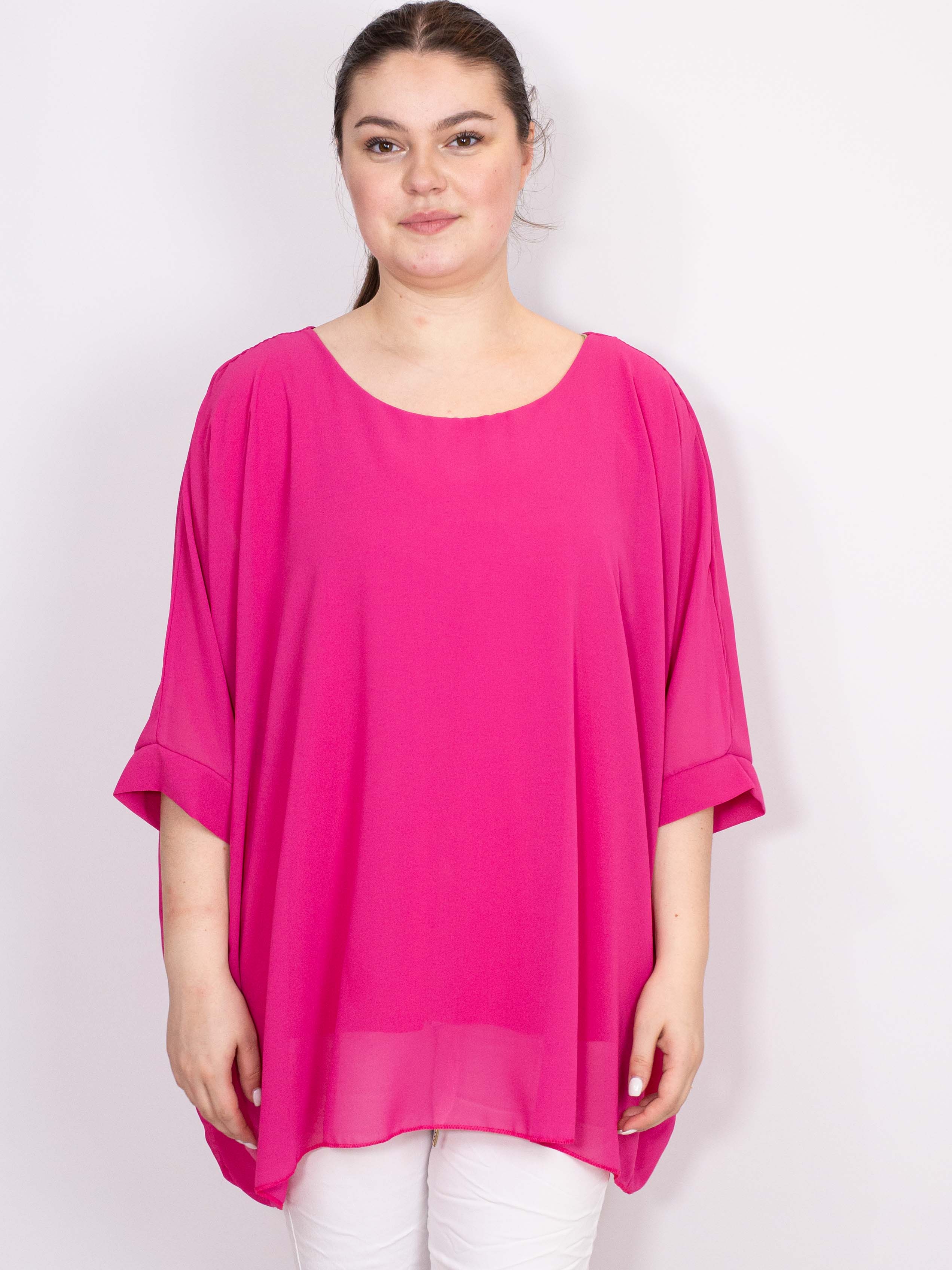 Oversize chiffon bluse - Brystmål 140cm - Ingen returret