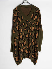 Leopard oversize striktrøje - Ingen returret - ITNOV24