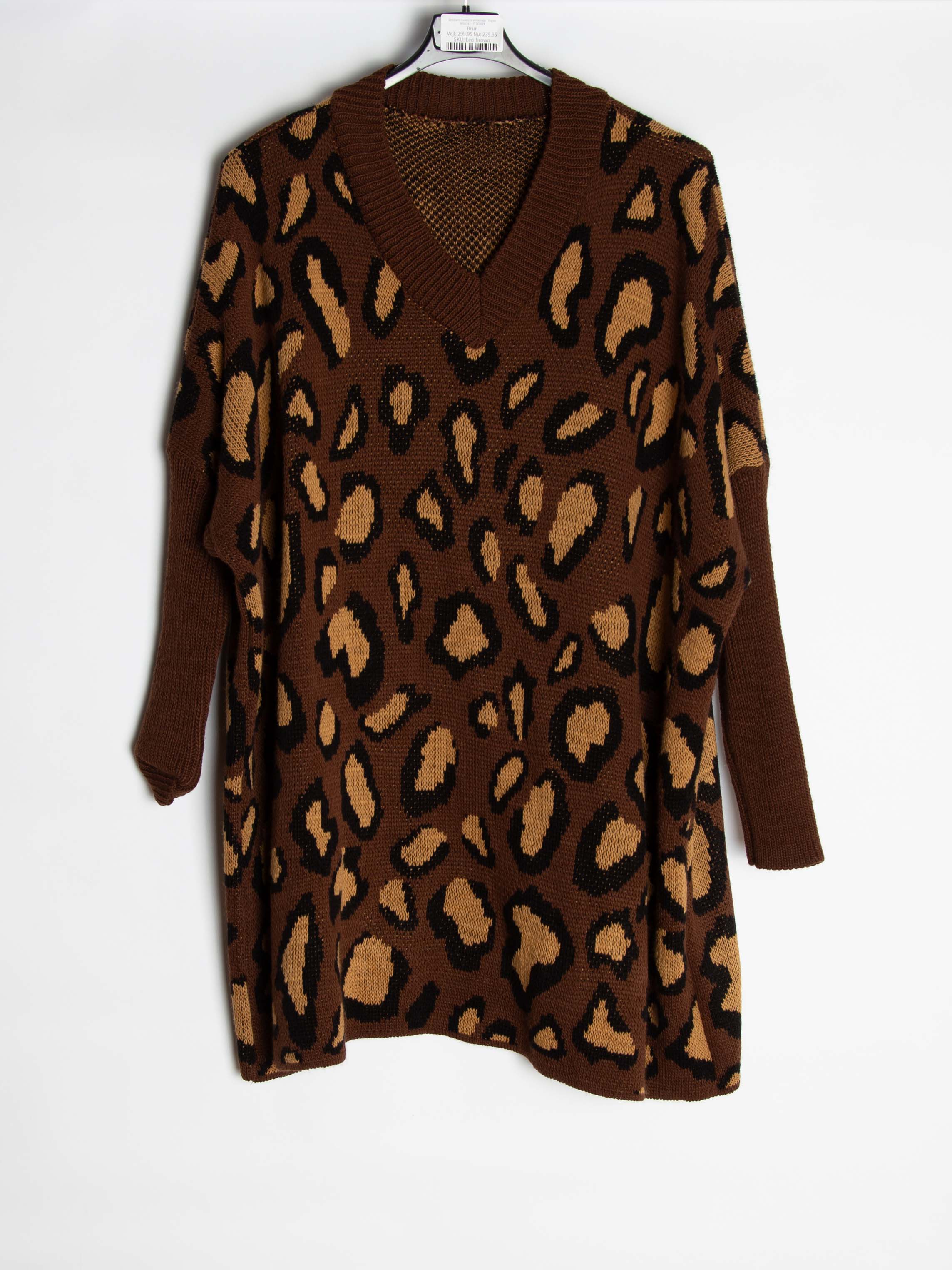 Leopard oversize striktrøje - Ingen returret - ITNOV24