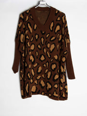 Leopard oversize striktrøje - Ingen returret - ITNOV24