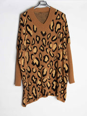 Leopard oversize striktrøje - Ingen returret - ITNOV24
