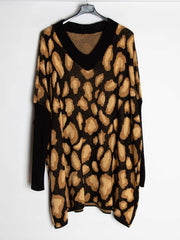 Leopard oversize striktrøje - Ingen returret - ITNOV24