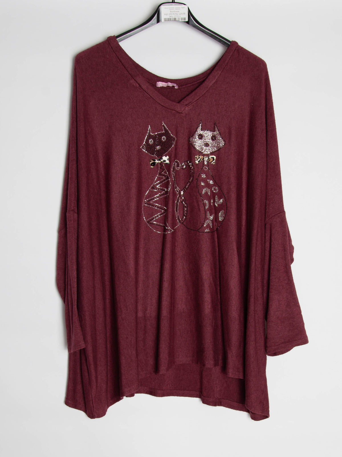 Bluse med katte - oversize - Ingen returret - ITNOV24