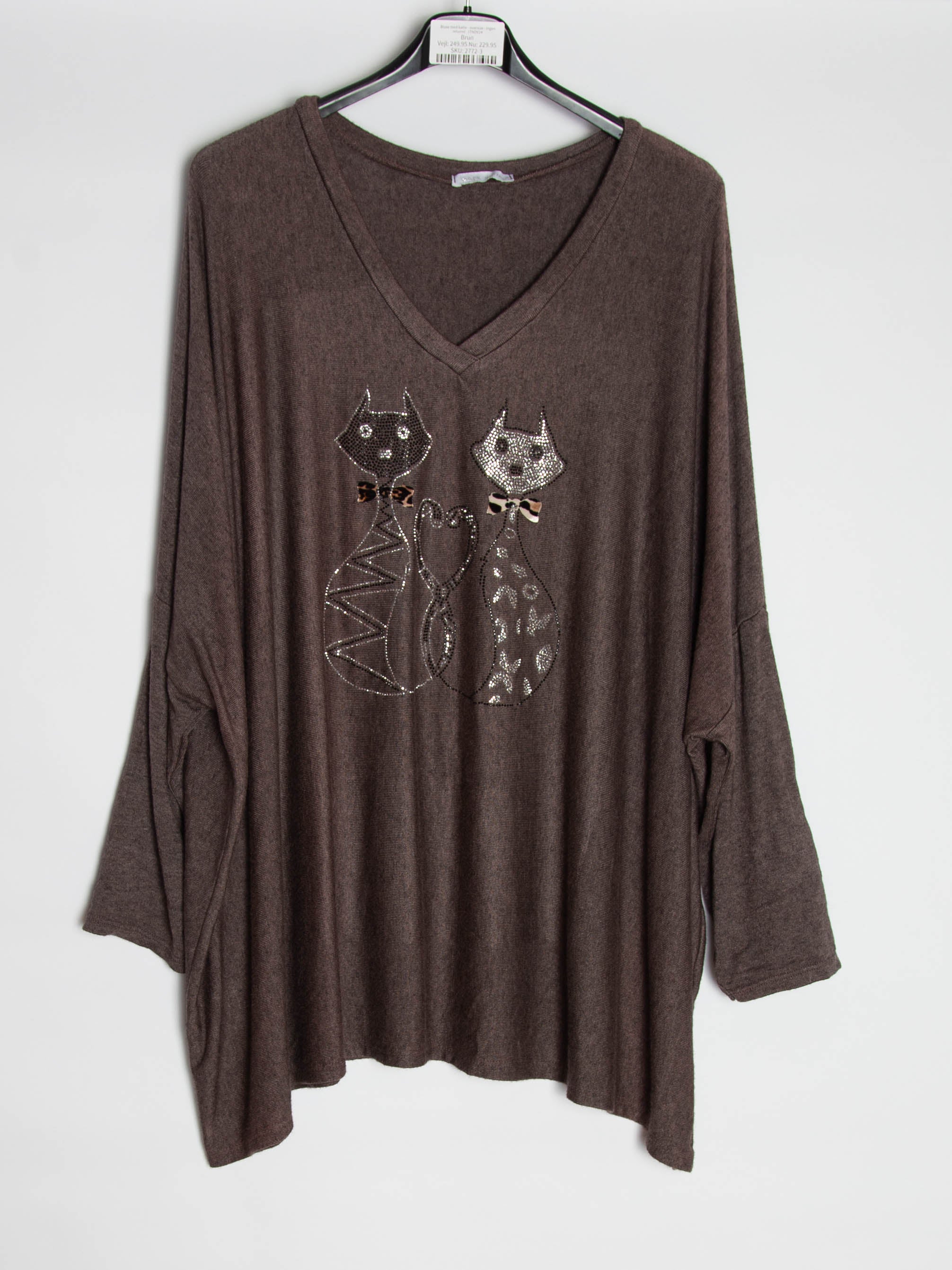 Bluse med katte - oversize - Ingen returret - ITNOV24