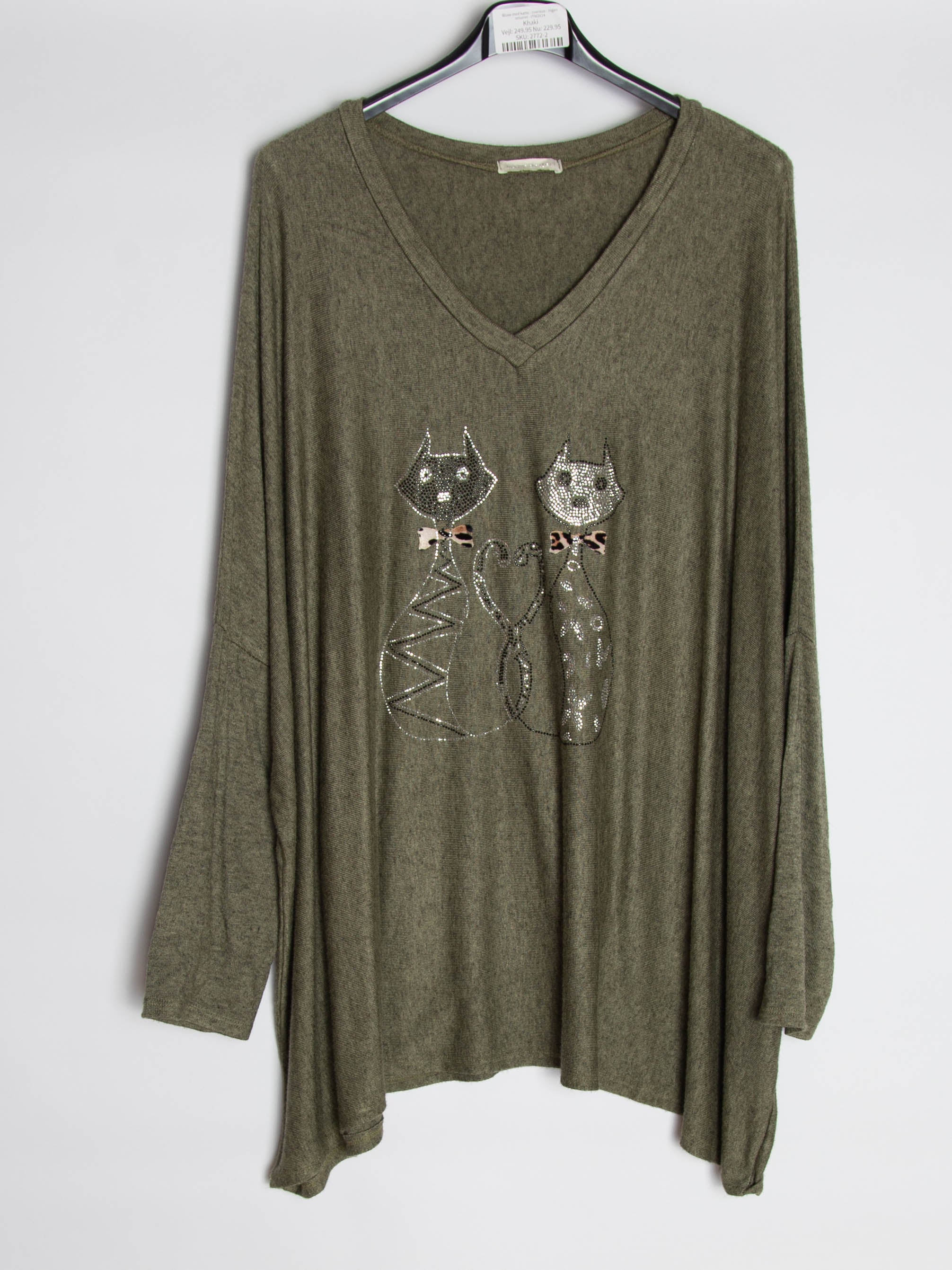 Bluse med katte - oversize - Ingen returret - ITNOV24
