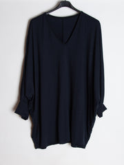 V-halset tunika str. 44-52 - Navy