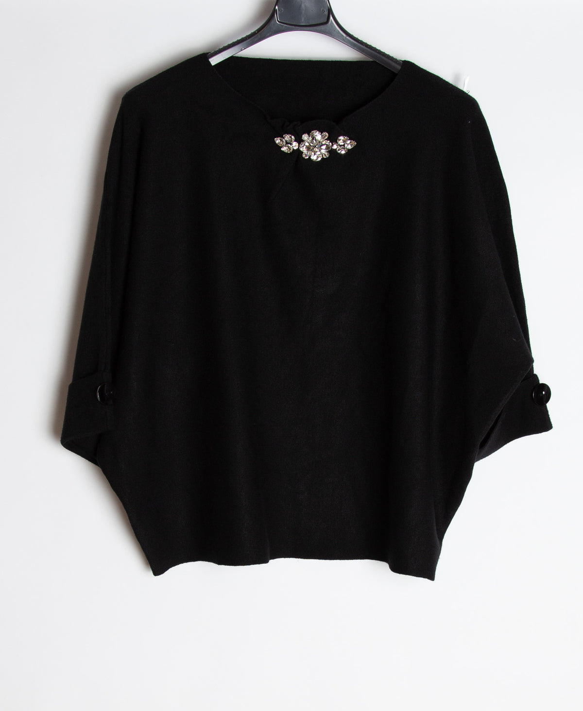Strik bluse med bling i kraven - ITNOV24