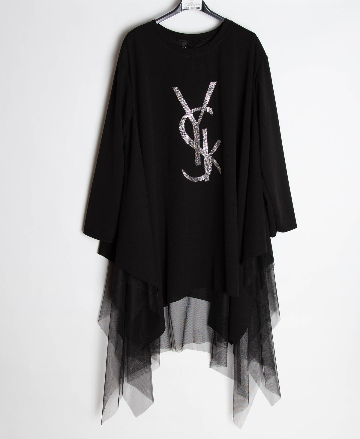 Bluse med tyl og bling - Ingen returret - ITNOV24