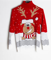 Herre julesweater med rullekrave