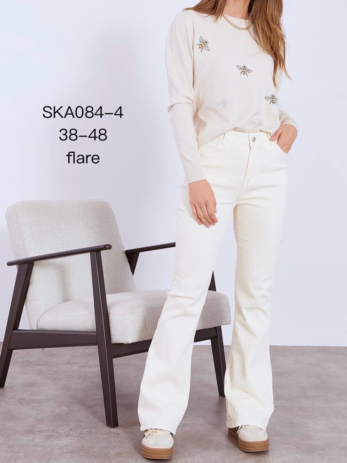 Jeans i creme med bootcut