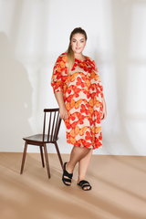 No. 1 By Ox Raglan dress 1/2 sleeves w smock cuffs