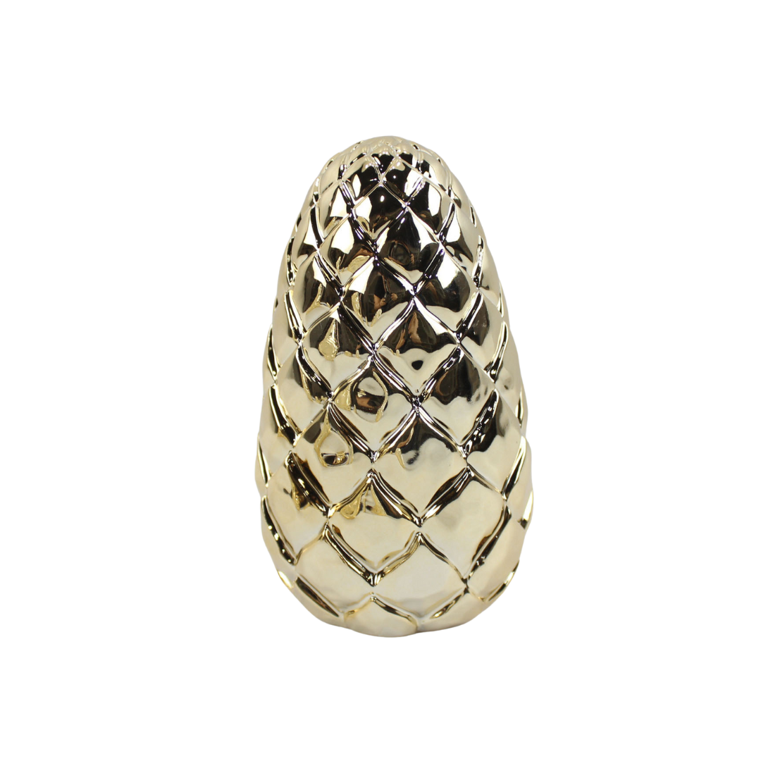 Christmas-Cone 14,5 cm Stående guld kogle til juledekoration