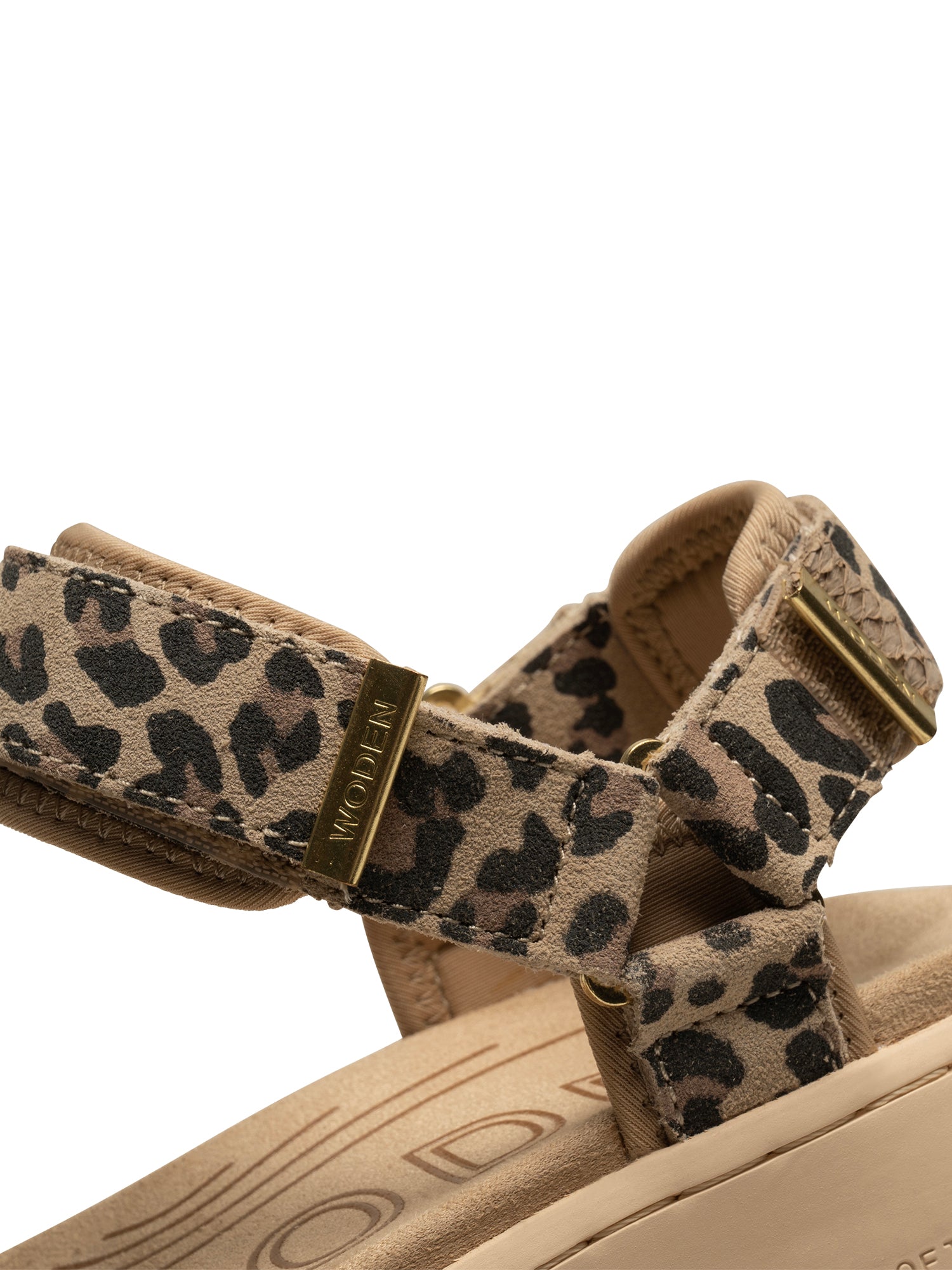 Woden Line Suede Sandal Leopard by Woden