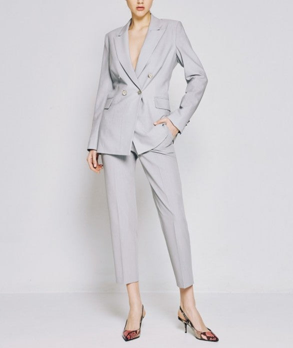 Access Double-breasted blazer with metallic buttons