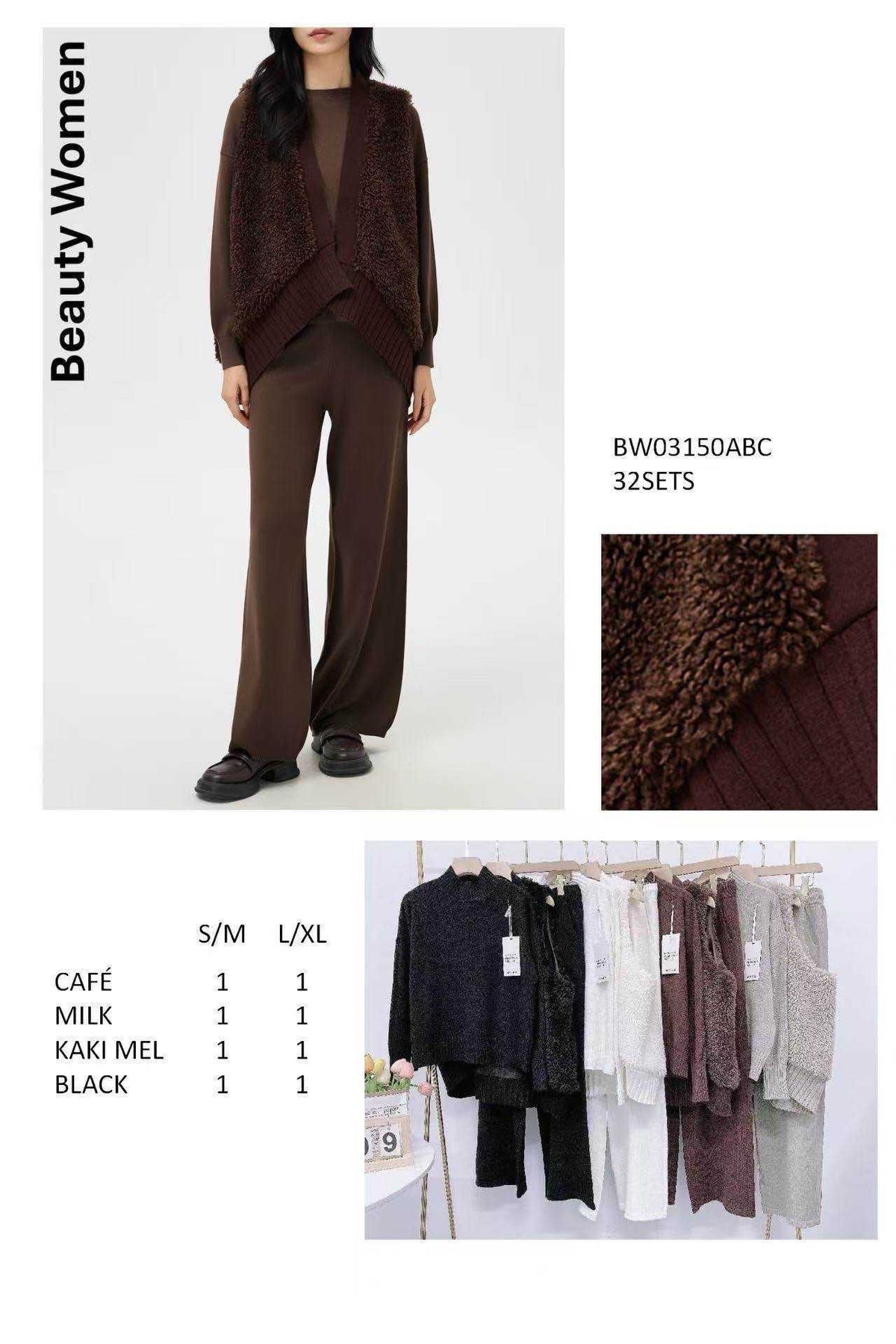 Tredelt sæt med vest