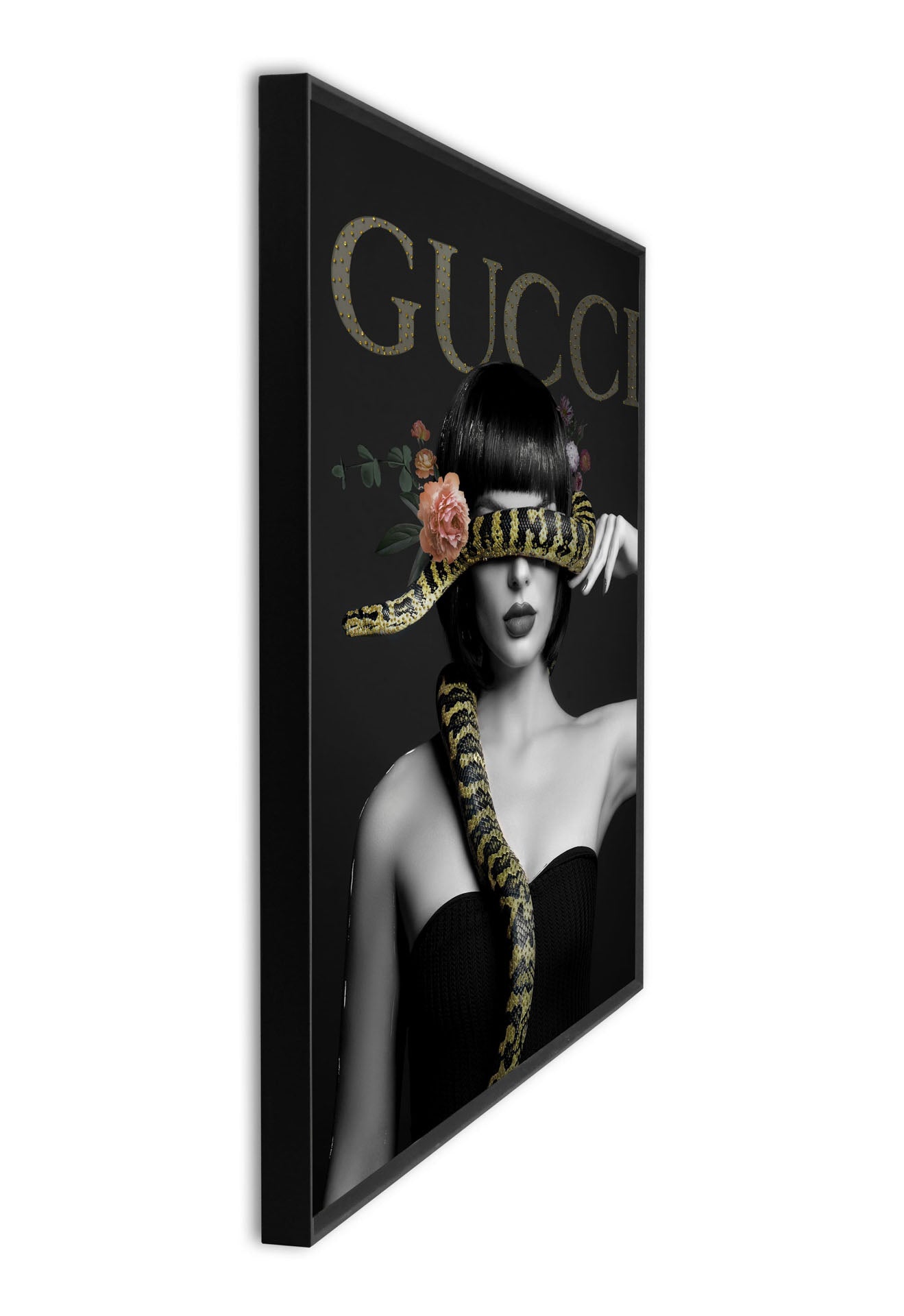 Mural framed Lady with snake 80x120cm