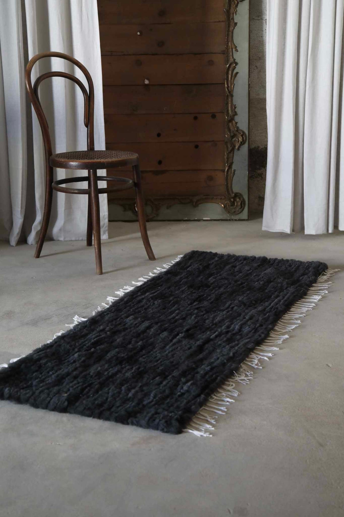 Vævet løber 60x160 cm SORT