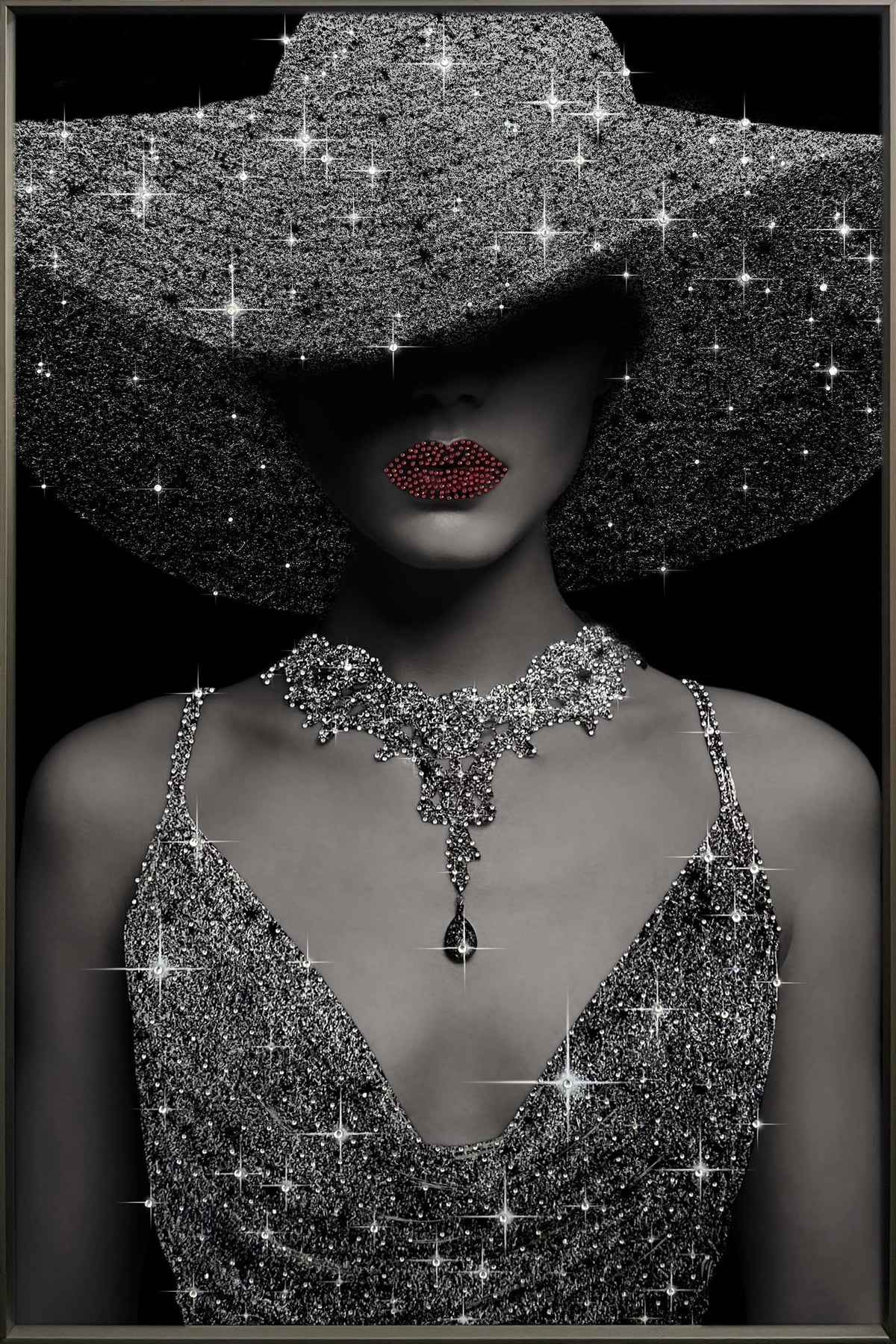 Framed mural Lady Diamonds 80x120cm