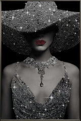 Framed mural Lady Diamonds 80x120cm