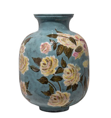 Iron vase Design Rose handpainted 40x40x58cm